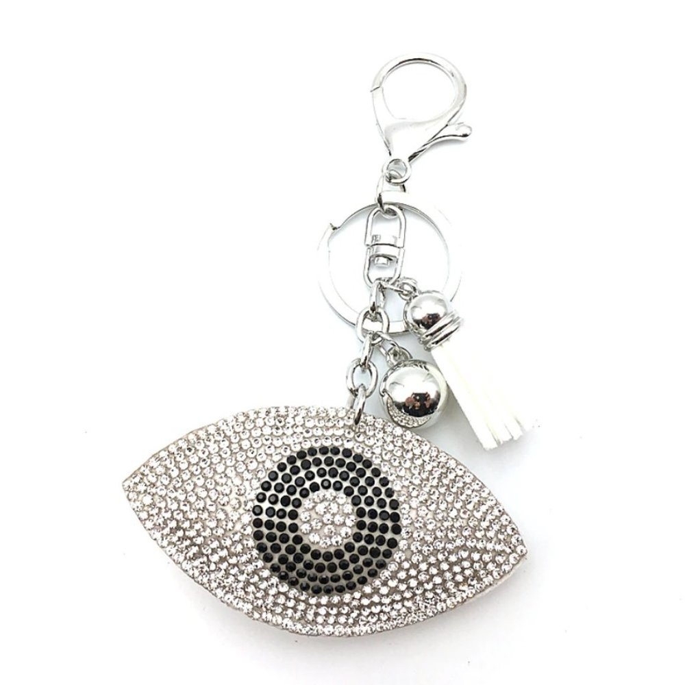 Sparkly evil eye rhinestone key chain/purse charm
